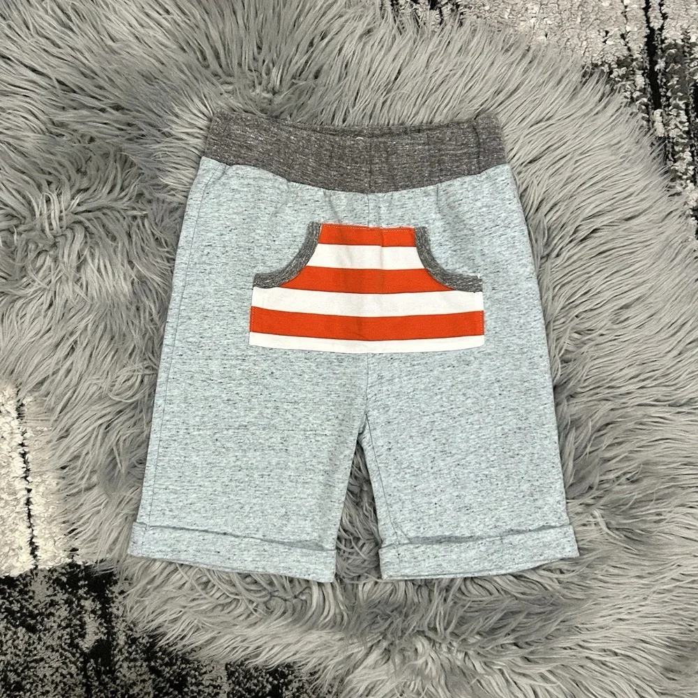 Miki Miette Boys Heathered Blue Shorts Size 3T NEW